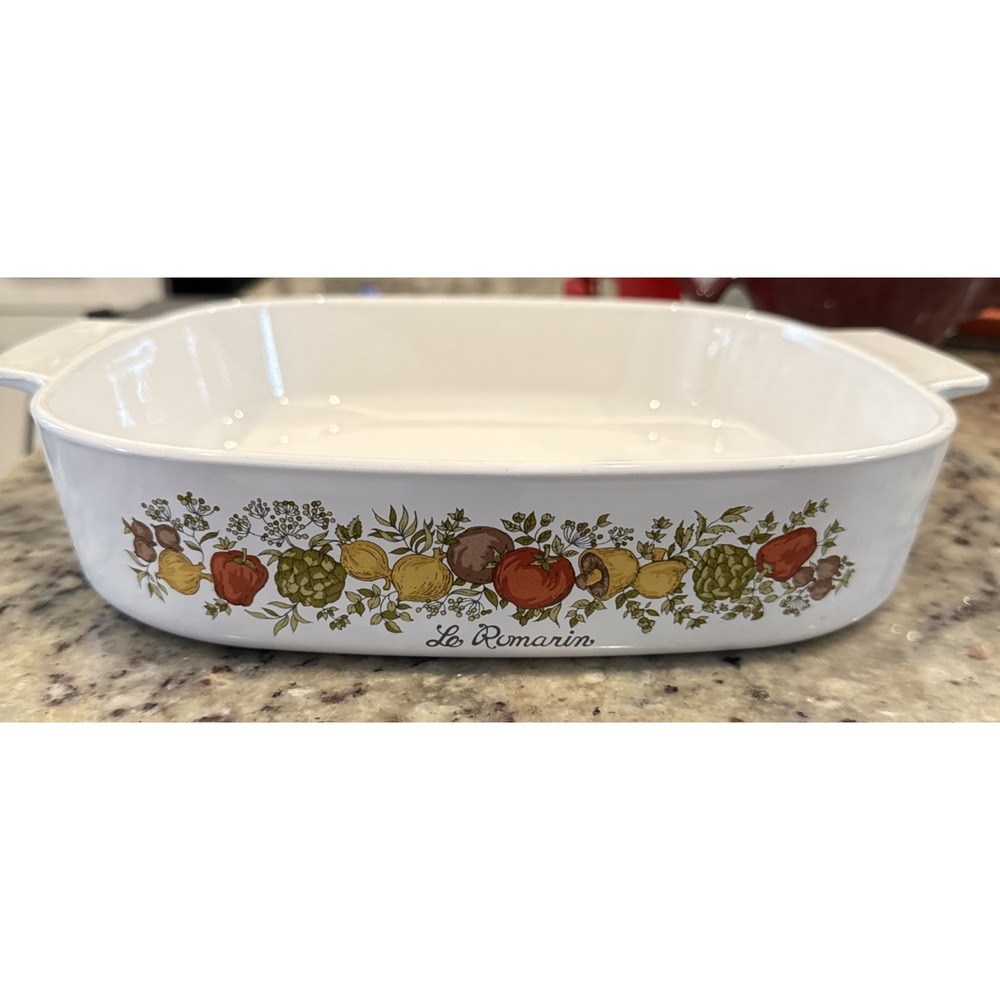 Vintage Corning Ware Le‎ Persil La Sauge Spice of Life Casserole Dish 10x10x2